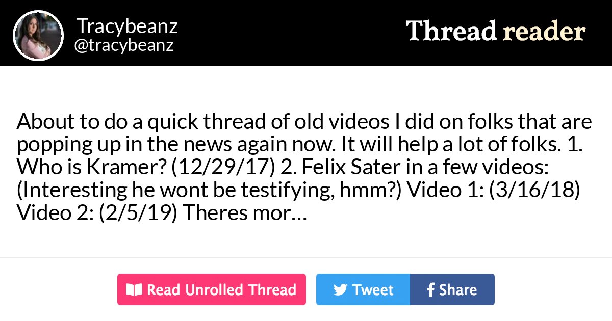 Thread by @tracybeanz: "About to do a quick thread of old videos I did on folks that are popping up in the news again now. It will help a lot of folks. 1. Who is Kr […]"