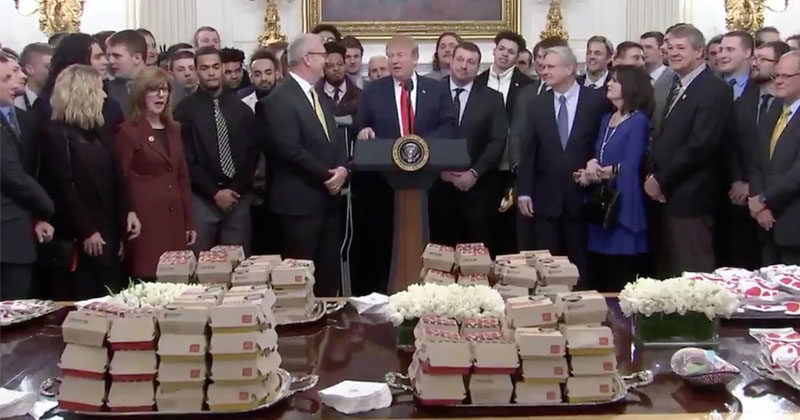 Fast Food Feast 2.0: Trump Serves Up Chick-Fil-A, McDonalds To College Football Team