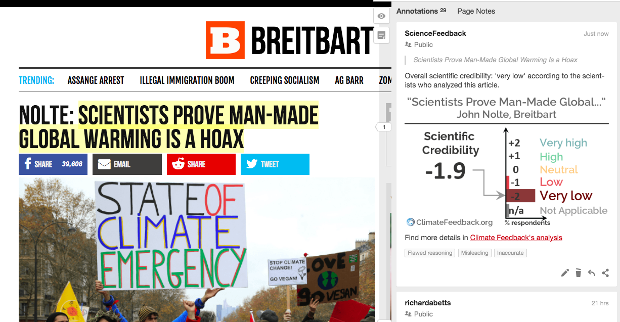 Breitbart article baselessly claims a study of past climate invalidates human-caused climate change - Climate Feedback