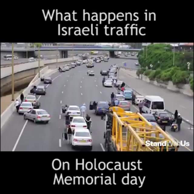 Tonight marks the start of Yom HaShoah (Holocaust Memorial Day) in Israel. On this day, a single siren will sound throughout the entire country. For one minute, the entire country will come to a standstill and remember the 6 million lives who were stolen by the Nazis in World War II.   It is a moment when we remember why we must stand up to antisemitism and bigotry where ever and whenever it arises. In this video, Israelis stop their cars in the middle of the highway to stand in remembrance of the 6 million Jews murdered by the Nazi regime when the siren sounds.   #NeverAgain