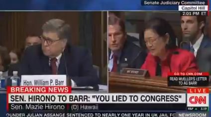 Liberal Hack and Idiot Mazie Hirono Attacks the President and Slanders AG Barr and Demands he Resign -- It Gets So Bad Lindsey Graham Jumps In (VIDEO)