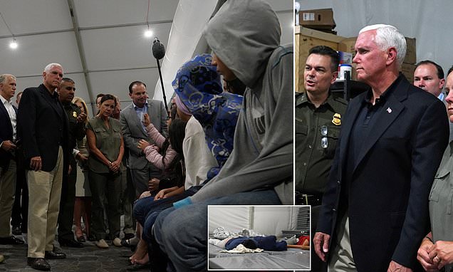 Vice President Mike Pence visits overcrowded Texas facility where 400 migrants are held | Daily Mail Online