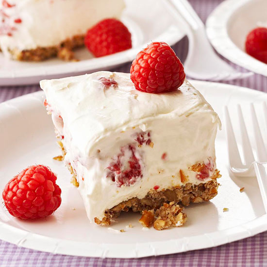 Consider raspberry and white chocolate desert!
