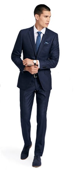 Prescot Herringbone Navy Suit