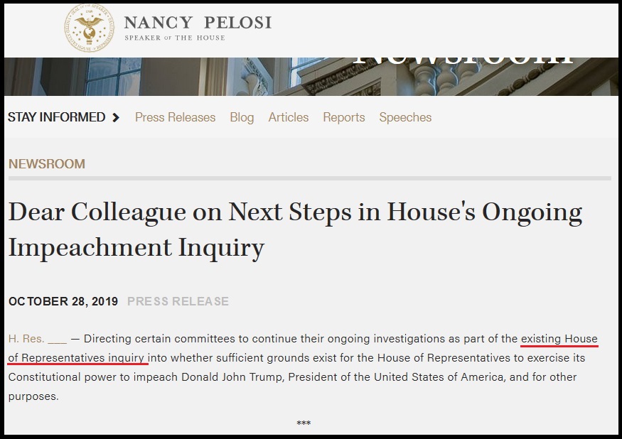 Pelosi Calls House Vote to Affirm Speaker Impeachment Inquiry The House Never Authorized… | The Last Refuge