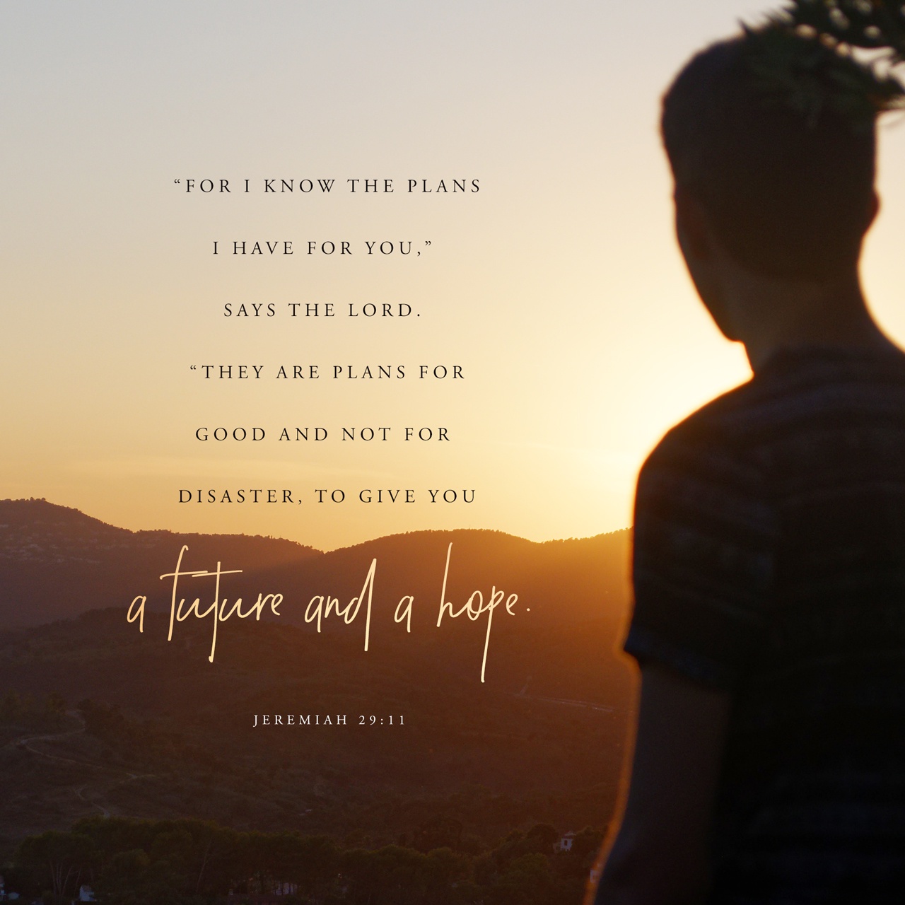 Jeremiah 29:11 For I know the plans I have for you, says the LORD, plans for welfare and not for evil, to give you a future and a hope. | Revised Standard Version (RSV) | Download The Bible App Now
