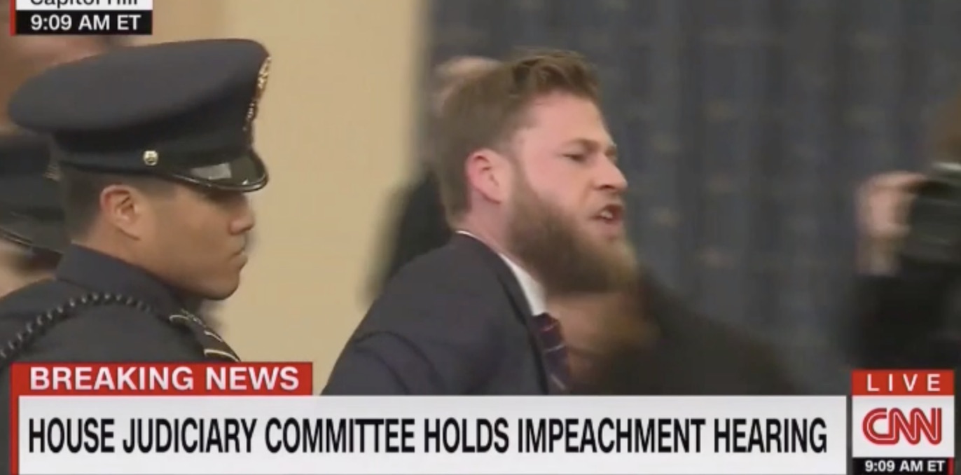 BREAKING: Impeachment Hearing Interrupted By Loud Protester Yelling 'Trump Is Innocent' - Analyzing America