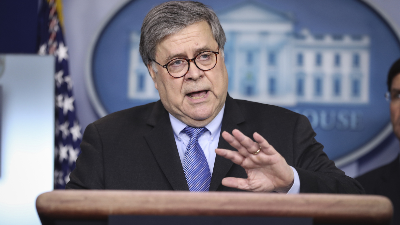 DOJ Would Support Legal Action If Governors' Restrictions Go 'Too Far,' Barr Says : Coronavirus Live Updates : NPR