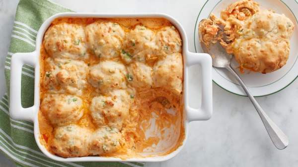 Buffalo Chicken Pot Pie with Cheddar Biscuits Recipe