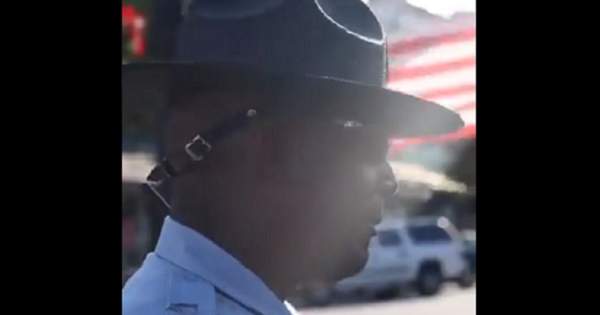 Black State Trooper Tells BLM Protester: 'I Only Kneel' to God