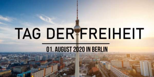 Groß-Demonstranten in Berlin am 1.8.2020 - bewußt gesund leben