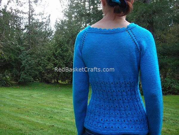 Forget-Me-Not Pullover – Knitting Pattern, PDF – Red Basket Crafts