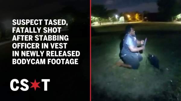 INCREDIBLE FOOTAGE — Perp with giant knife charges Chicago cop… Shot 15 times before falling… |