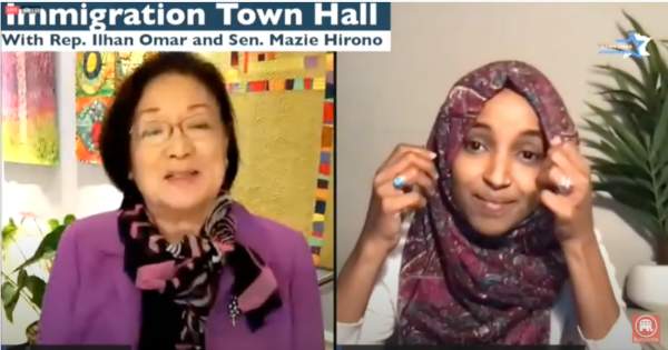 Video: Rep. Ilhan Omar Nods Along as Senator Hirono Bashes 40% of Americans as "Filled with Anger, Resentment, and Fear"
