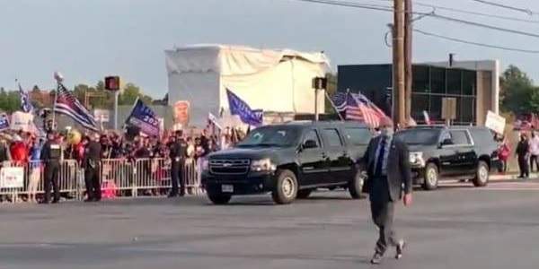 Video shows President Trump leaving Walter Reed to greet MAGA fans with epic drive-by
