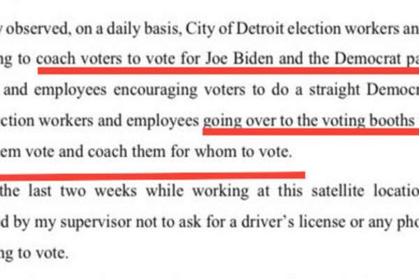 Lawsuit: Poll Workers Allege Voter-Coaching, Back-Dating, Cheating Occurred in Detroit Election Centers