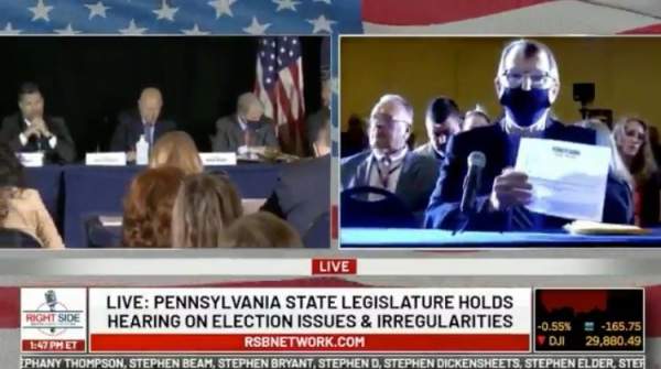 Audible Gasps and Laughter From Crowd and Panel at PA Hearing When Witness Says Vote "Spikes" Went 600,000 For Biden and 3,200 For Trump (VIDEO)