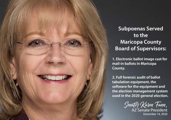 Senate President Karen Fann Sends Subpoenas to Maricopa Supervisors - Copperstate.News