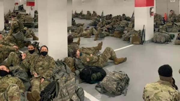 Fury As National Guardsmen In D.C. Forced To Sleep Outside And In A Garage
