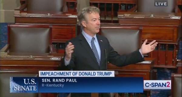 MUST WATCH: Rand Paul Goes Off on "Sham Impeachment," Media and Democrat Hypocrisy in Scorched Earth Speech