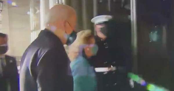 VIDEO: Biden's Earpiece Says 'Salute The Marines,' So He Says 'Salute The Marines' Out Loud, Doesn't Salute Them - National File