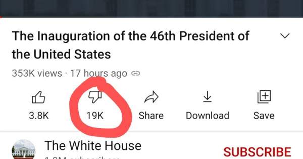 Bidens Inauguration Video Was So Disliked That Its Now Unlisted On The White Houses YouTube Account
