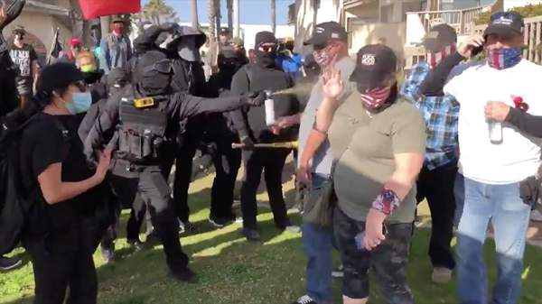 Armed Antifa Attack President Trump Supporters, Cops in San Diego