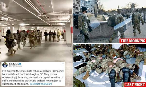 National Guardsmen allowed back in US Capitol after parking lot outrage | Daily Mail Online