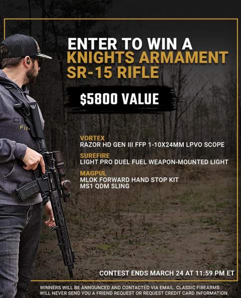 Contest - Win A Knights Armament SR-15 Rifle w/ Vortex Razor HD Gen III Scope