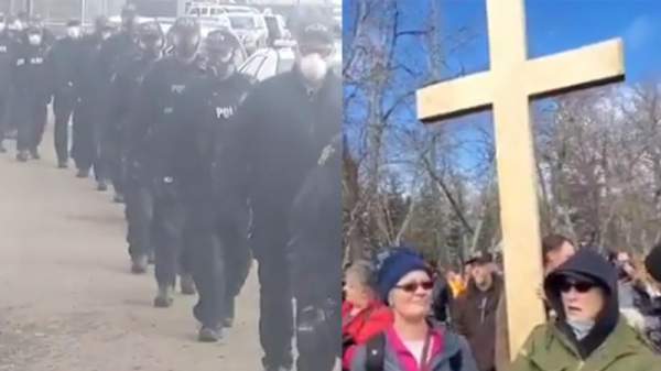 VIDEO: 200 Armed Riot Police Break Up Christian Church Service In Canada