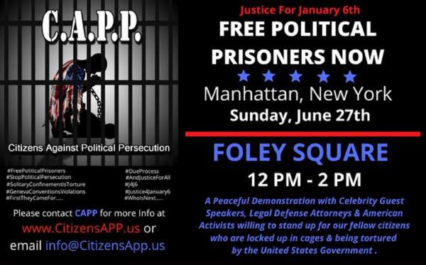 Citizens Against Political Persecution to Hold Protest for January 6 Prisoners in New York