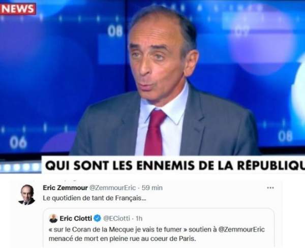 ” By the Koran of Mecca I will smoke you out”: Zemmour (again) threatened with death – Allah's Willing Executioners