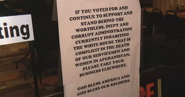Diner owner sickened by Biden's Afghan disaster posts sign telling Joe's supporters to eat elsewhere