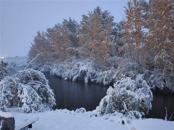 Snow hits the valleys on October 12 - A RV'er report from Lava Hot Springs, Idaho