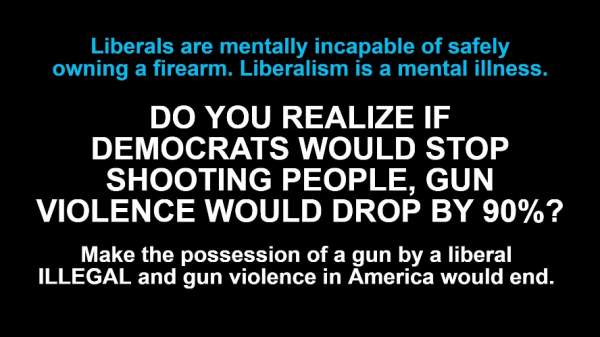 Liberals are mentally incapable of safely owning a firearm. - Imgflip