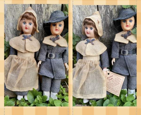 Vintage Carlson Dolls Pilgrims for Thanksgiving Fun