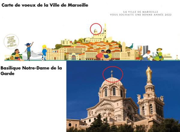 After the cross of Notre-Dame de la Garde on the New Year’s card of Marseille’s city hall was erased by the Islamist-Stalinist city government, the opposition protests – Allah's Willing Executioners