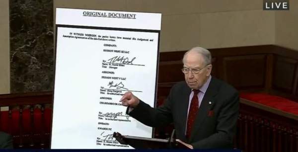 Sen. Grassley Unveils Explosive New Docs That 'Undeniably' Show Strong Links Between Biden Family and Communist China - Becker News