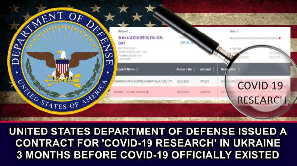 United States D.O.D issued a contract for ‘COVID-19 Research’ in Ukraine 3 months before COVID-19 officially existed – The Expose
