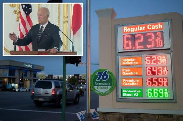 Biden praises gas prices as part of 'incredible transition'