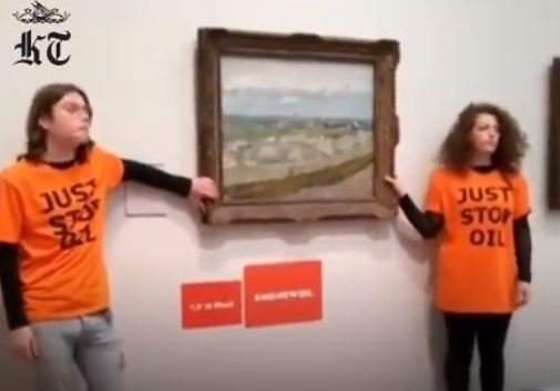 Unhinged Climate Activists Glue Their Hands on Van Gogh Painting in London to Protest Global Warming