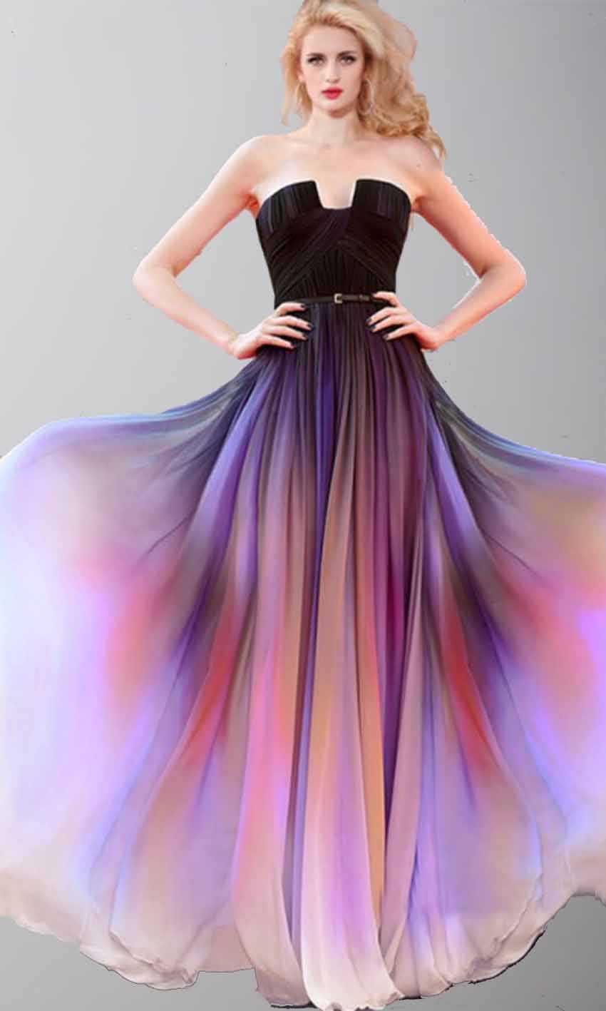 purple ombre corset prom evening dresses