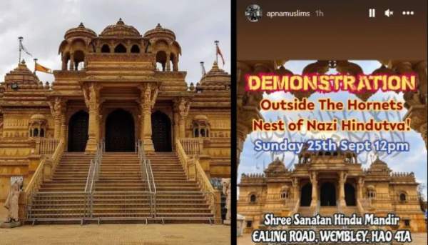 UK: Islamists call for mass mobilisation outside Hindu temple in London falsely accusing it of sending busloads of RSS workers to Leicester – Allah's Willing Executioners