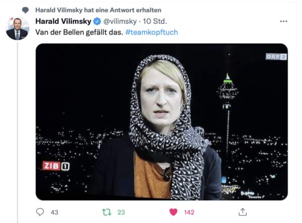 Outrage in Austria because the state broadcaster ORF employs a headscarf-wearing correspondent for a report on the women in Iran protesting against the headscarf – Allah's Willing Executioners