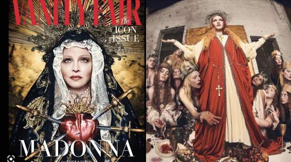 Demonic: Madonna Criticized for "Mocking Jesus" with "Blasphemous" Last Supper Photoshoot and Portraying Virgin Mary for Vanity Fair