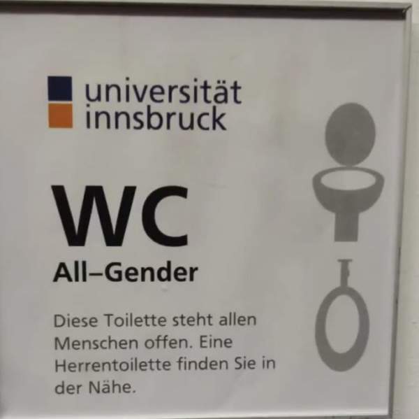 Skurril: Uni-Innsbruck mit eigenen Toiletten für “Menschen” und ”Herren” – Jihad Watch Deutschland