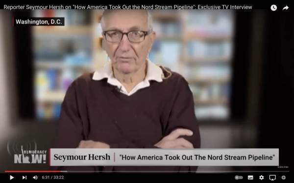 Hersh on Nord Stream Attack: "The Fear was Europe Would Walk Away From the War”