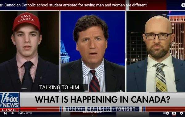Public Advocate Posted First: Tucker Carlson hosts Canada Student Arrested for beliefs