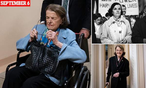 Dianne Feinstein dead at 90: Democratic Senator who served for more than 30 years passes away after struggling with her health for months | Daily Mail Online