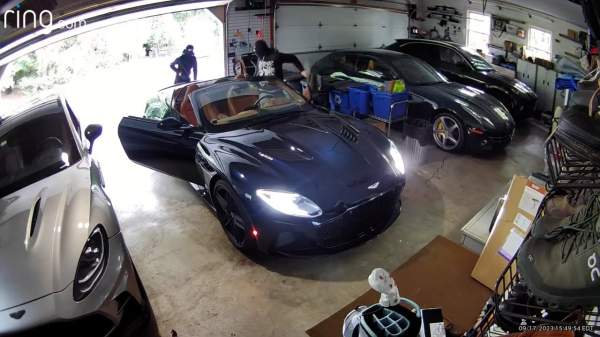 Caught on cam: Masked carjackers attack Aston Martin driver in his own garage | Fox News